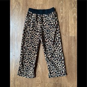 Girls cheetah print fleece pants